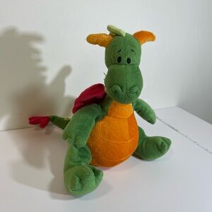 Gund Green and Orange Dragon Plush Toy